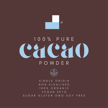 Jé 100% Pure Cacao Powder – premium unsweetened cocoa for baking, beverages, and healthy recipes