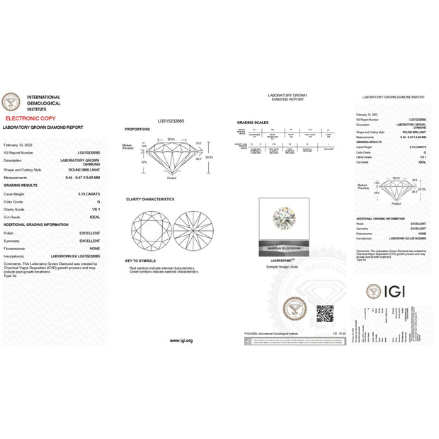 3.31 Diamante coltivato in laboratorio a forma rotonda con accento circonflesso | Gruppo Delmer