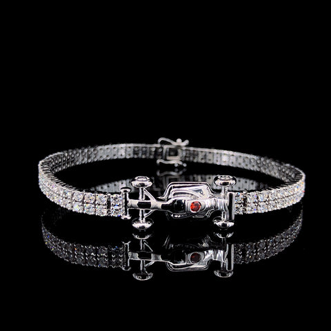 18K White Gold Lab Diamond Bracelet (F1 Formula Tennis Bracelet)