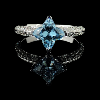 Intense Blue Lab-Grown Diamond Ring