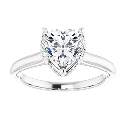 Solitaire Hidden Halo Engagement Ring