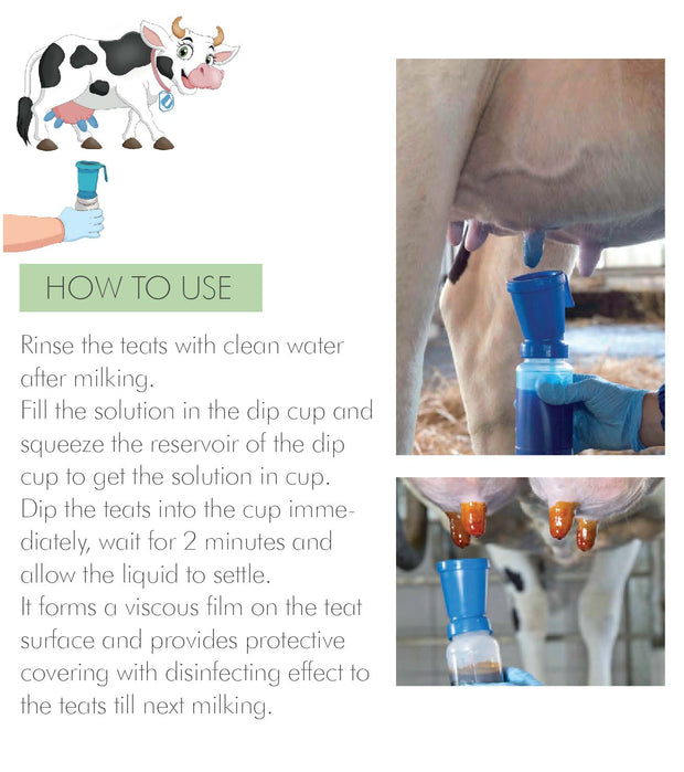 DELMER Post Teat Dip solution for Cows, Buffaloes, Goats, Camel (FREE GIFT) - Delmer Group