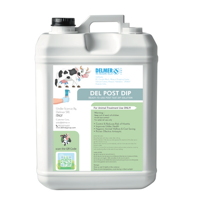 DELMER Post Teat Dip solution for Cows, Buffaloes, Goats, Camels