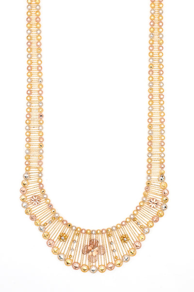 Traditionally Crafted Gold Floral Necklace