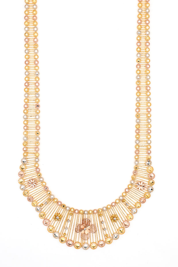 Traditionally Crafted Gold Floral Necklace