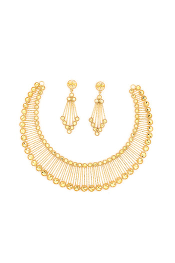 Gold Necklace with Earrings