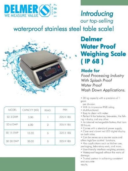 Delmer Water Proof weighing scale ( IP 68 )