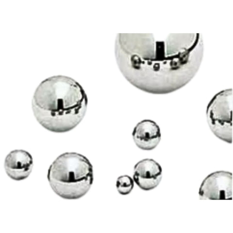 Image of AISI 420/C stainless steel ball, designed for use in vibrating and rotating machines with water and surfactant compounds, ensuring resistance to oxidation during the Shiny Me phase